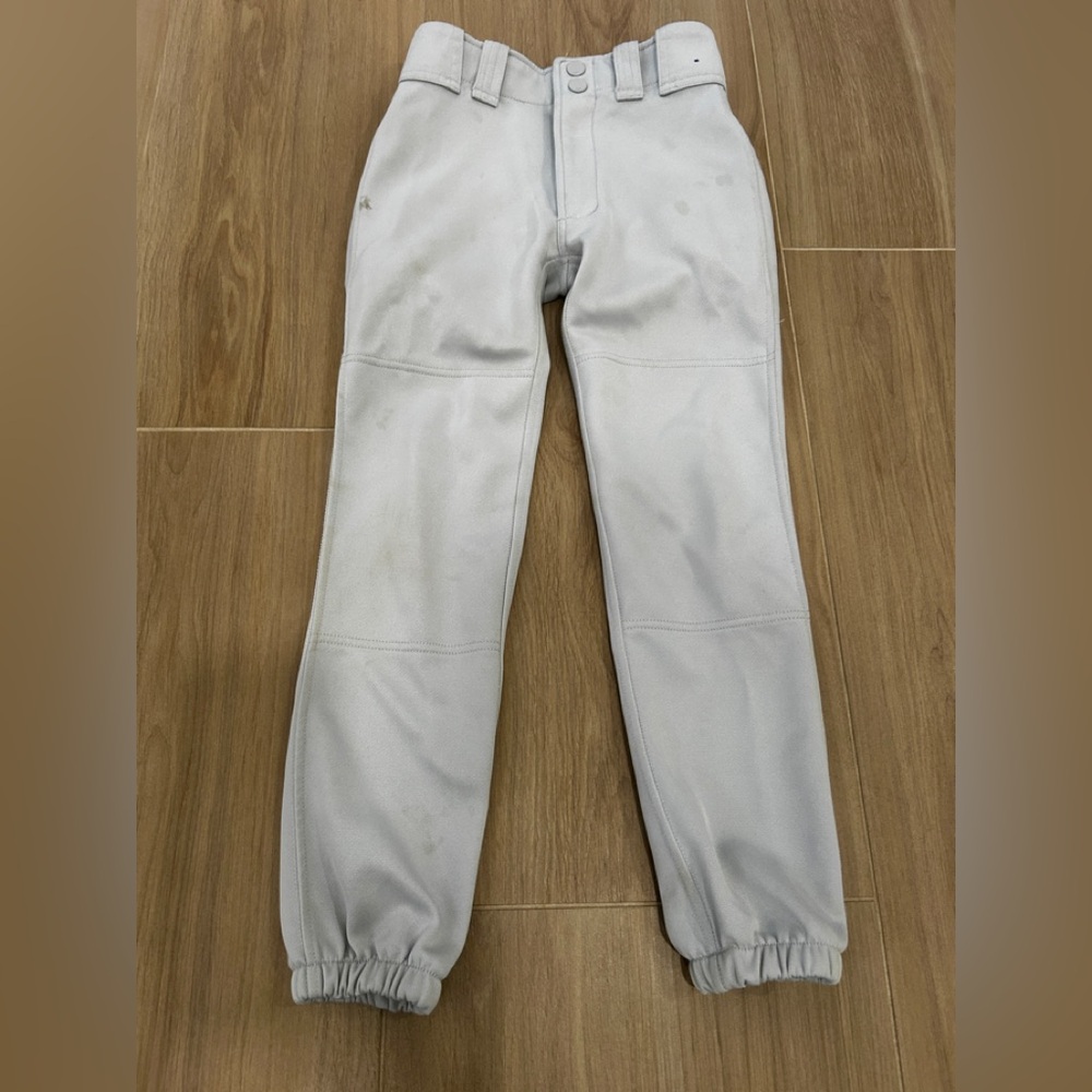 Pre-Owned Boys Mizuno Baseball Pants, Size YS (Youth Small), Gray